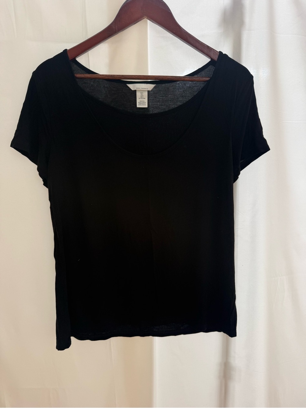 Nursing/Maternuty Scoop Neck Black Women's Top